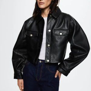 Mango Leather Effect Jacket NWOT
